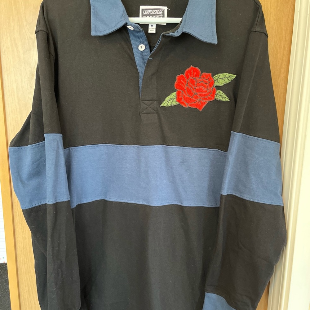 Cornerstore Bodega Long Sleeve Shirt Medium “Stay Wild At Heart” Flower Collar